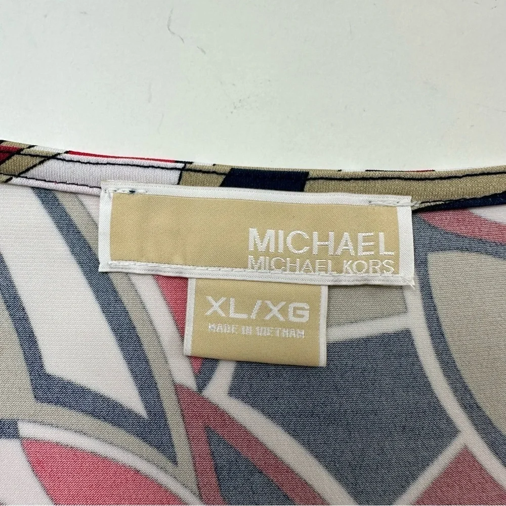 NWOT Michael Kors Stylish Women's Multicolor Geometric Top